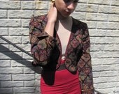 Vintage 80s Tapestry Print Bolero