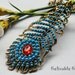 gorgeous Feather necklace with blue crystals NL01