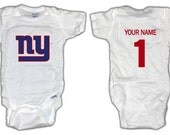 Football New York NY Giants ONESIE with custom name. Baby/Toddler sizes.
