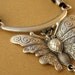 PIECE UNIQUE - Collier papillon monté sur cuir brut couleur chocolat