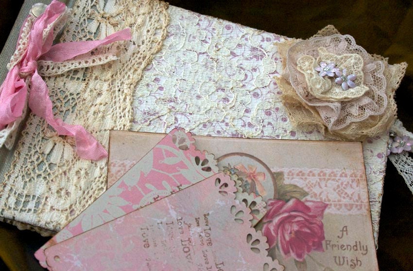 Wedding Guest Book - Old Lace - vintage - custom