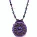 Handmade Bead Embroidered Necklace in Purples