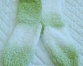 Knit Baby Pants and Socks Green and White--Boy / Girl 6-18 months