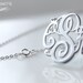 Monogram necklace - 1 inch personalized monogram in sterling silver - Expedited shipping
