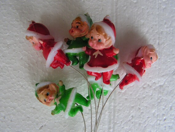 Vintage Pixie Elf Picks GREEN Vintage Craft by greatvintagefun