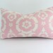 Decorative Lumbar Pillow Cover with Pink and Ivory Geometric Design