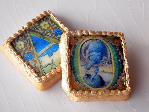 Medieval Illuminated Manuscript Cookie Wafer Papers - Edible Images