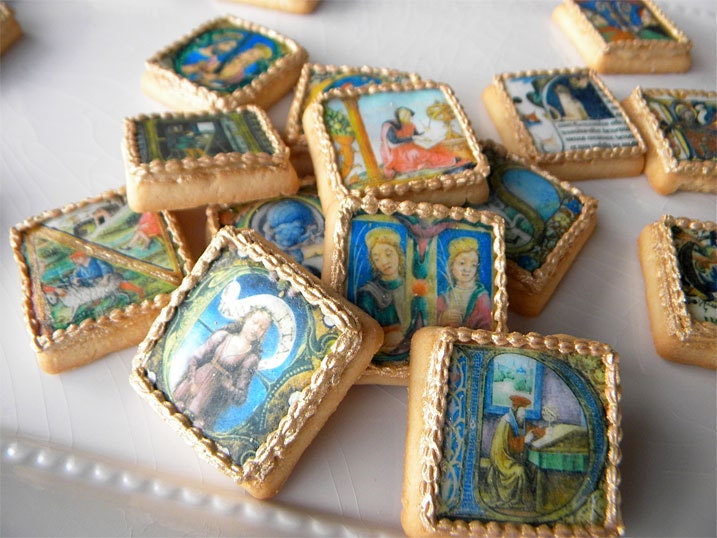 Medieval Illuminated Manuscript Cookie Wafer Papers - Edible Images