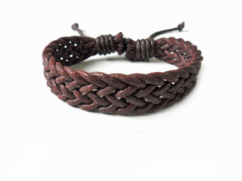 Bangle leather bracelet women bracelet girls bracelet woven bracelet made of brown hemp ropes woven wrist bracelet  SH-1597