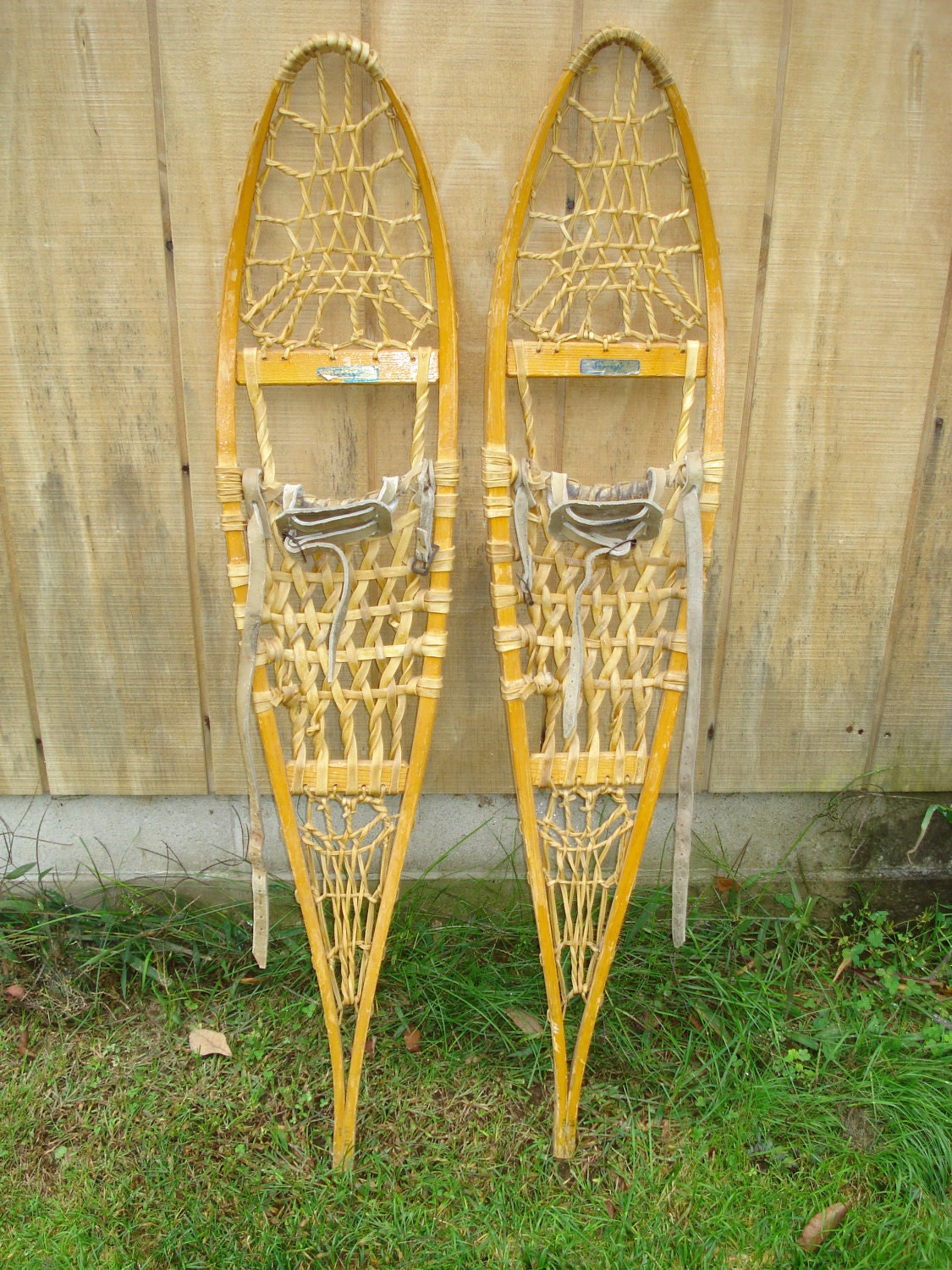 Items similar to Vintage SNOCRAFT Indian Snowshoes Snow Shoes Wood