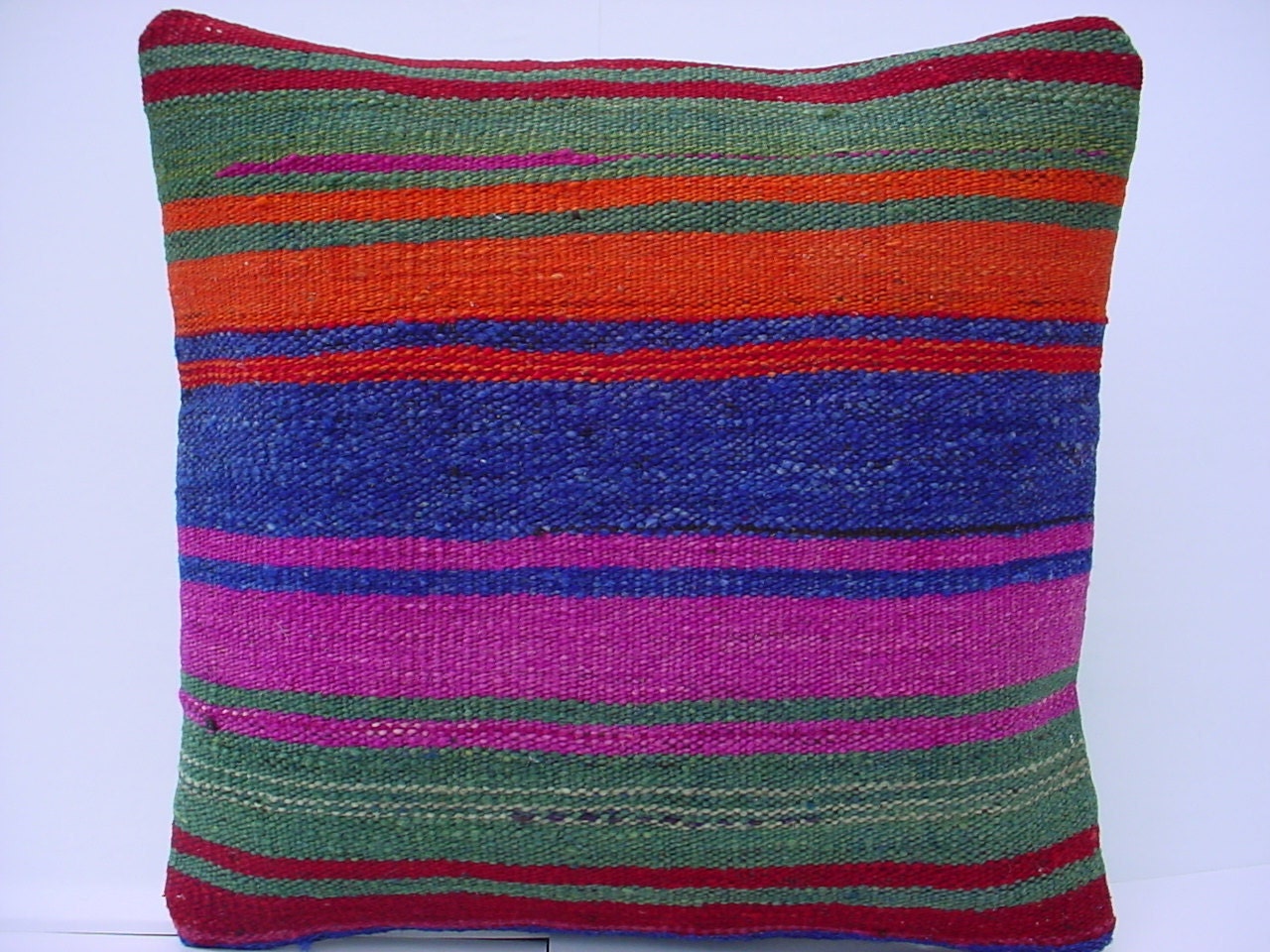 MODERN Bohemian Home Decor,Turkish Kilim Pillow Cover 16" X 16",Tribal Pillow,Vintage Kilim Pillow, Kilim Ebroidery Pillow,Throw Pillow
