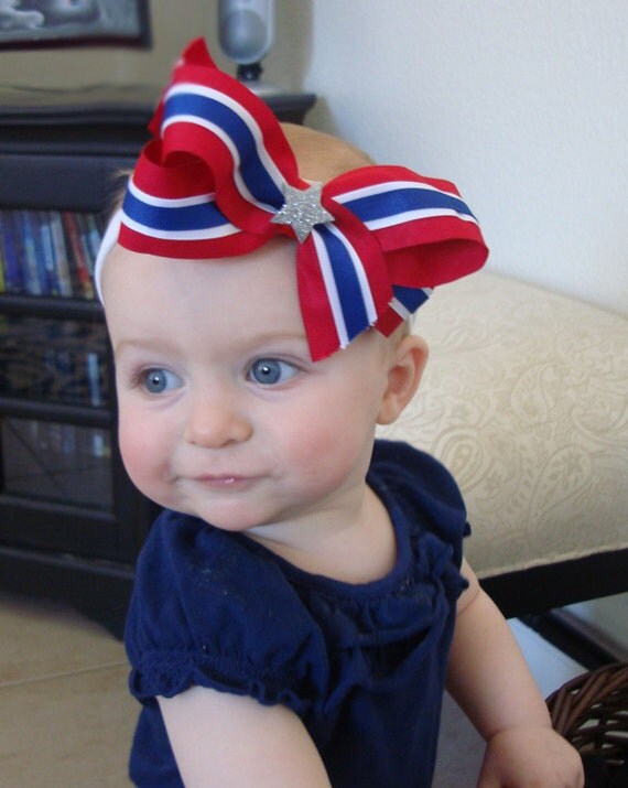 Red White and Blue Star Bow Il_570xn