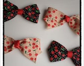 Summer Cherry printed bows.  You pick a pair.