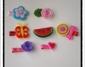 Colorful Felt Hair Clips for the Summer Babies / Little girls.  Pick one