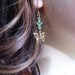 Butterfly Rose Gold Spring Green Earrings