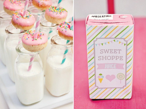 100 Aqua Paper Straws Mermaid Stripes with DIY flags