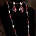 Vintage Necklace and Earring Set in Red White and Blue Marked West Germany