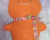 Bright Orange Bunny Pillow