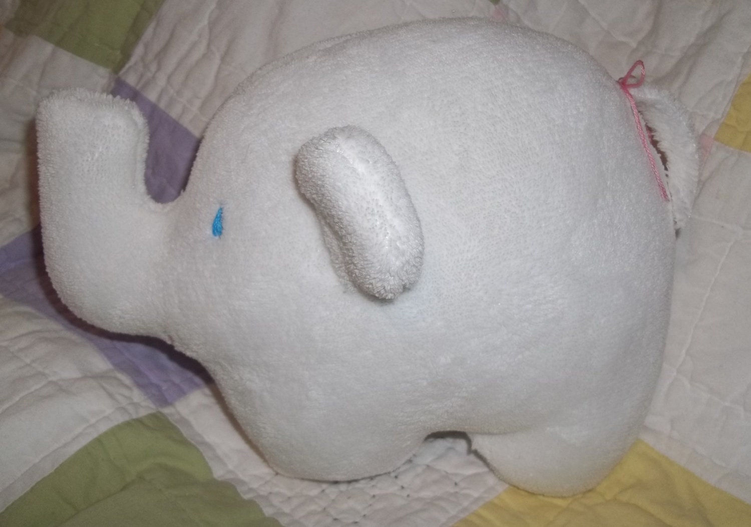plush mod white baby elephant