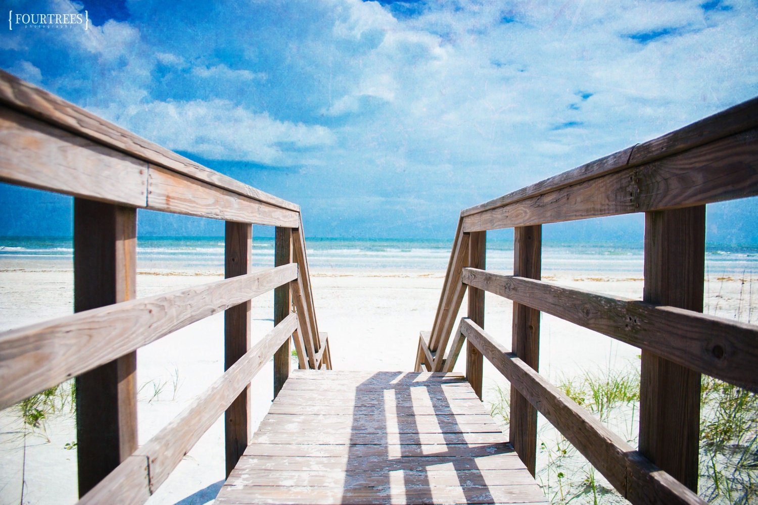 Alta Vista - 8x12 Beach summer dock photography print landscape photo white sand ocean sea water blue sky home nursery decor wall art