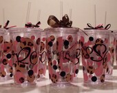 BPA Free Vinyl double wall insulated straw tumbler cup travel mug personalized Teams, Groups, Clubs, Bridal Shower, Wedding, Reunion