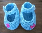 Baby Booties 100% cotton Mary Jane Hand Knitted