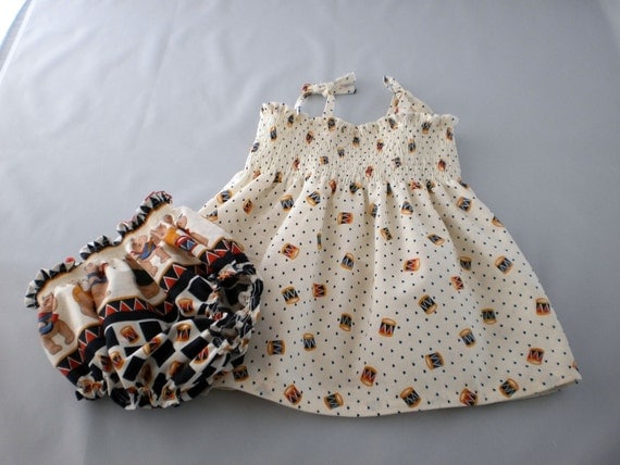 Baby sun Dress and Diaper Cover Set