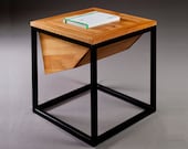 solid panel wood coffee table with a metal frame "diamant"