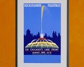 Buckingham Fountain in Chicago, 1939 -  8.5x11 Poster Print - also available in 13x19 - see listing details