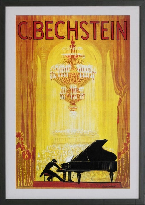 C. Bechstein Piano Manufacturer Advertisement, 1920 - 8.5x11 Poster Print - other sizes available - see listing details