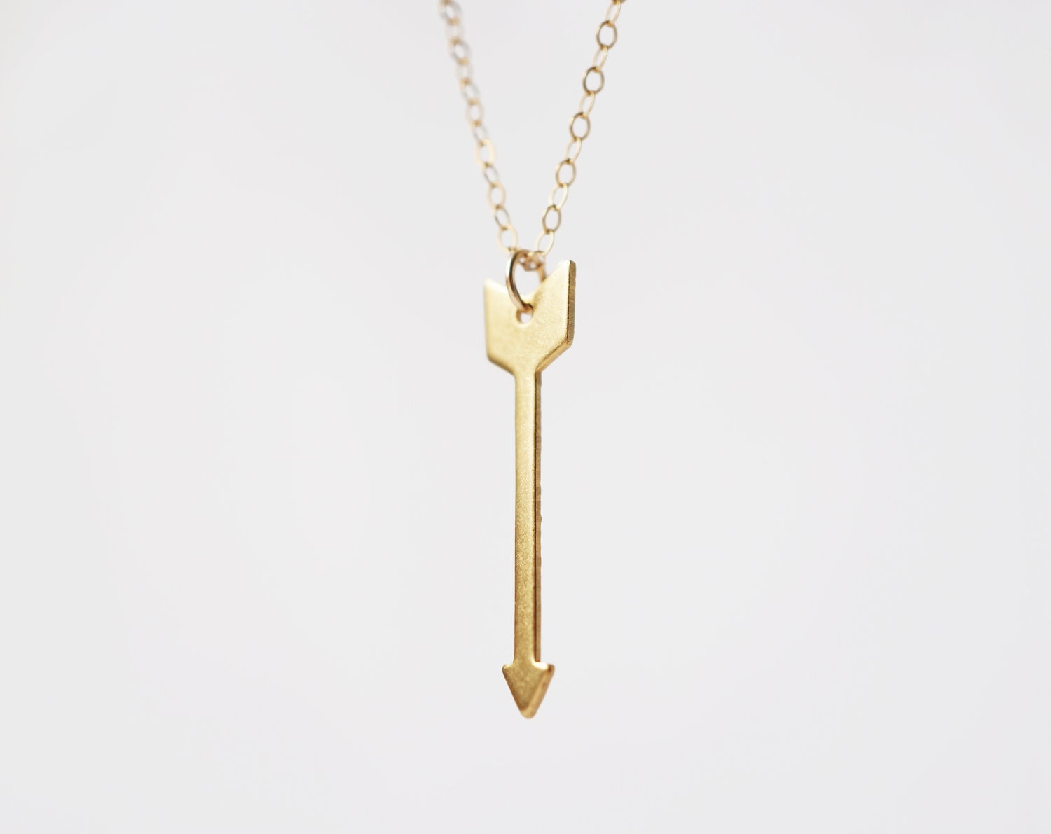 On Target Arrow Necklace // Brass & 14k Gold Filled Chain
