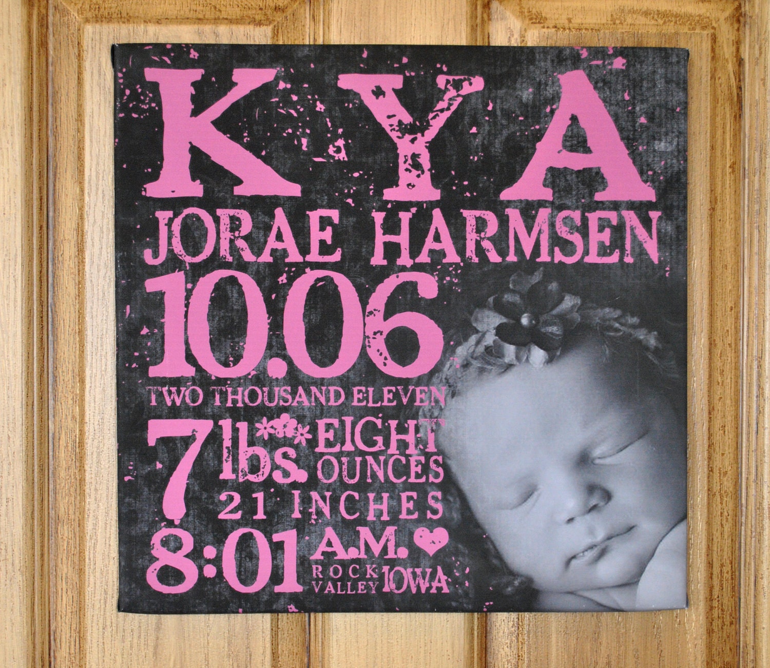 16"x16" Custom Baby Subway Canvas Print