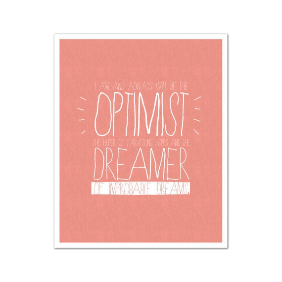 Optimist and Dreamer (Doctor Who quote - 11th Doctor) 8x10 Digital Print, Inspirational Motivational Typography