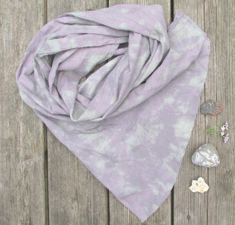 reverse-dyed cotton scarf, sun-bleached mauve and mint grey, modern psychedelic