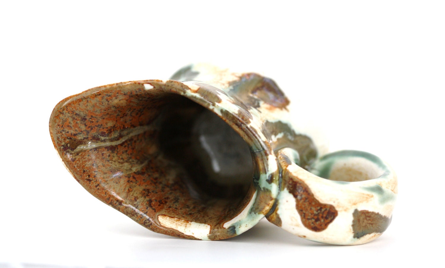 Colormelt Porcelain Creamer in Amazing Shades of Golden Brown and Green READY TO SHIP