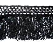 Vintage wavy black fringe