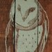 Reclaimed Wood Owl Painting in SeaFoam Green