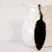 Feather Necklace Chalkboard Neon Yellow Reversible Boho Fashion Necklace