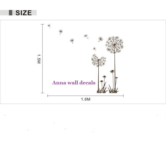 Dandelion:Dandelion wall decal,wall decals, children wall decals,vinyl wall decal, wall stickers,flowers wall decals,