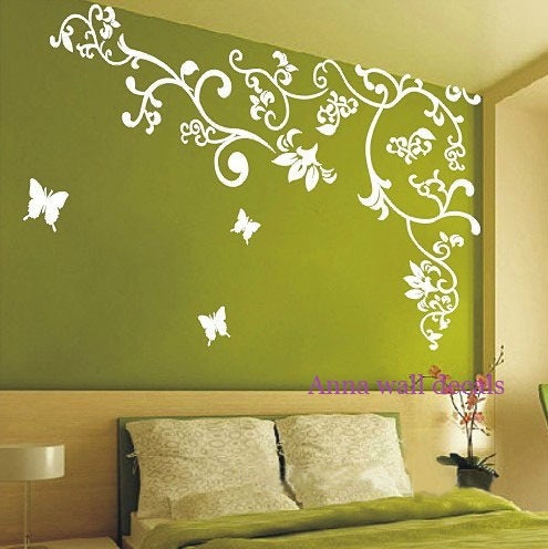 Plum blossom:cherry blossom tree wall decals,wall decals, children wall decals,vinyl wall decal, wall stickers,flowers wall decals