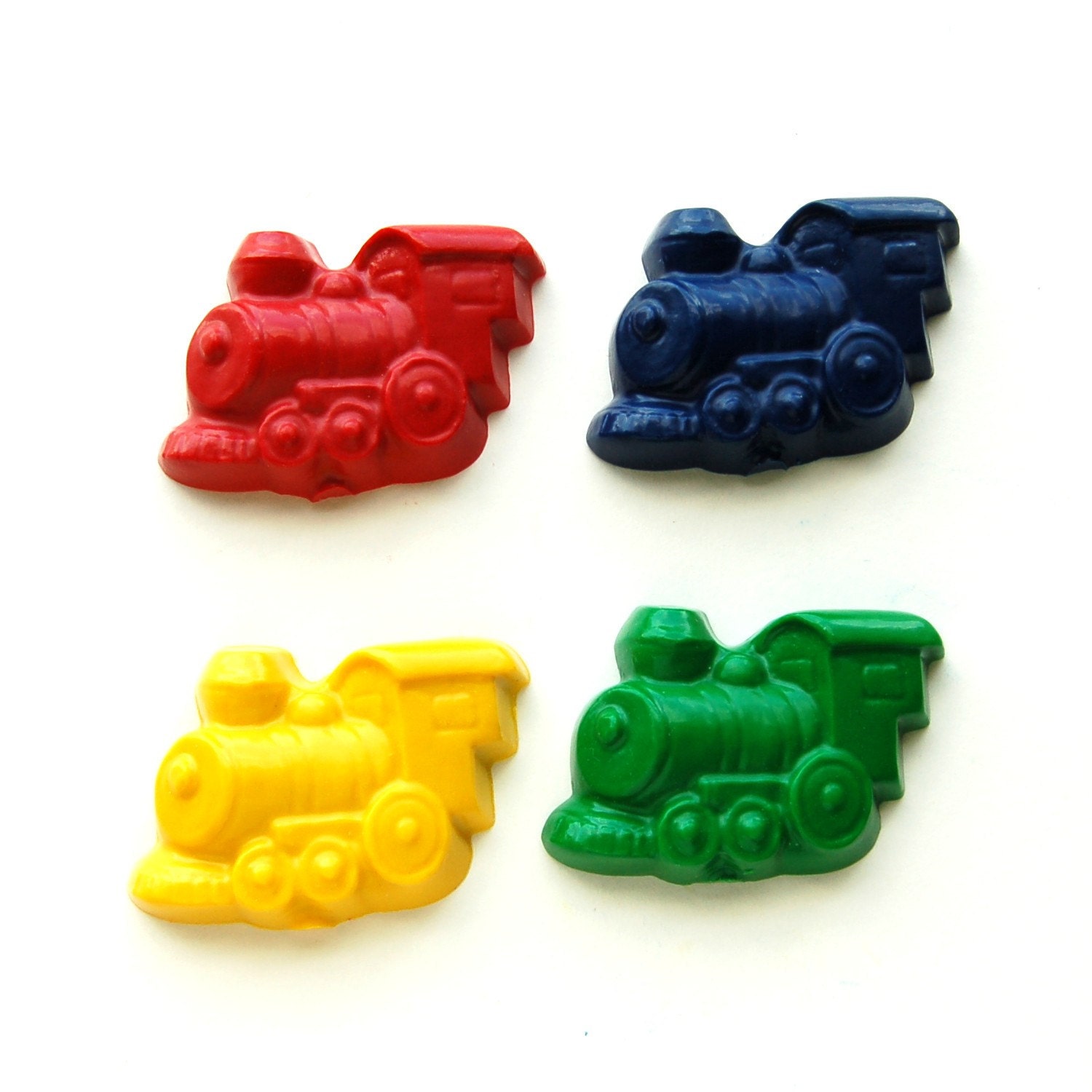 Train Birthday Party Favors - Reshaped Recycled Crayons - Package of 20 Train Engine Shaped Color Crayons