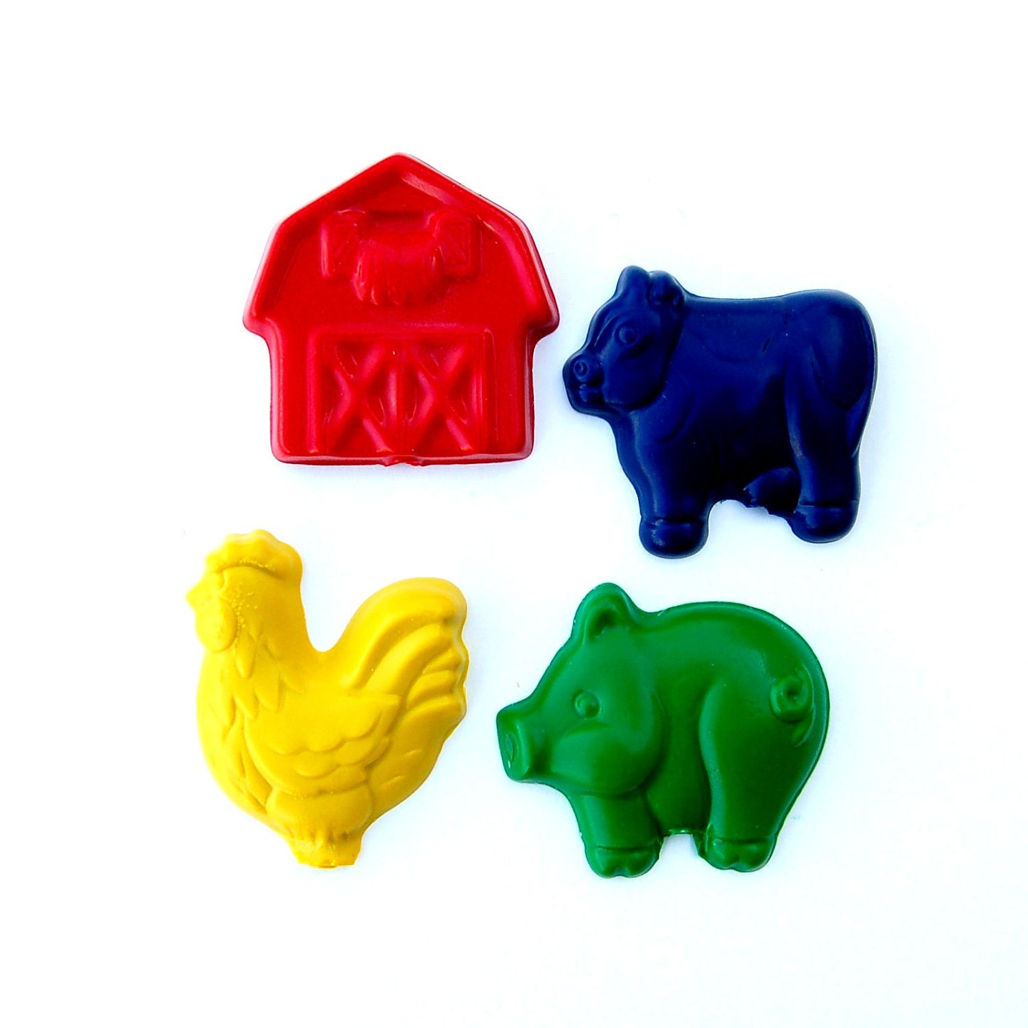 Farm Birthday Party Favors - Package of 12 Farm Animal Barn Shaped Crayons - Great for Kids Partys
