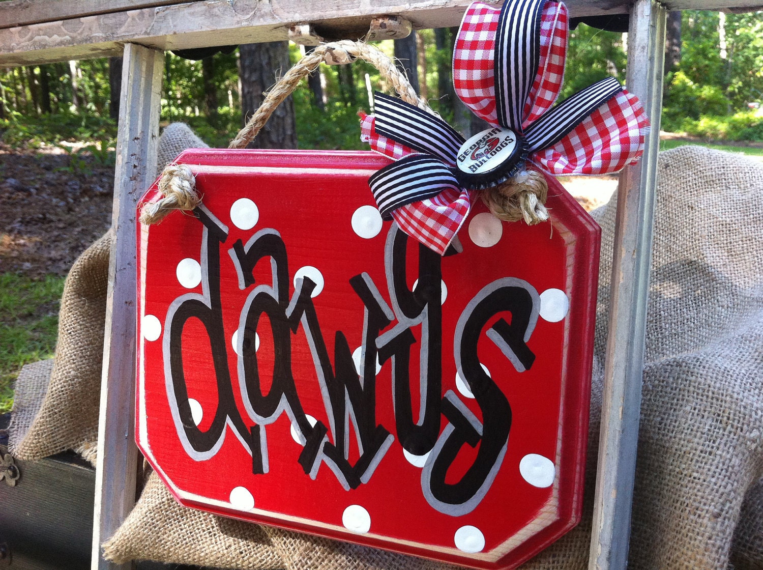 SUMMER SALE Georgia Bulldogs Classic Wood Sign