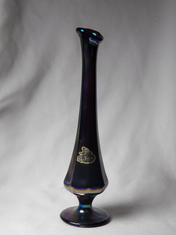 Royal Blue Fenton Bud Vase Iridescent Blue by
