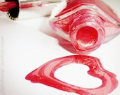 Photograph, Fine Art 10'' x 8''  - Red, Glitter Nail Polish, Love Heart, Macro