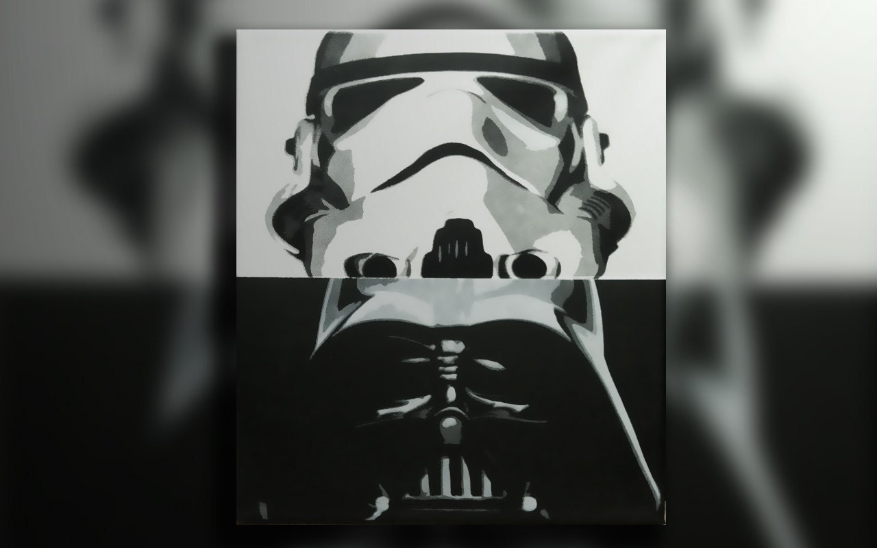 14x11in "Star Wars" Multi-Layer Stencil on Canvas