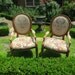 Pair of French Burlap Accent Chairs: Lori and Jean
