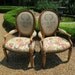 Pair of French Burlap Accent Chairs: Lori and Jean