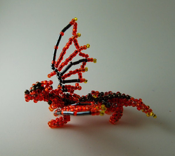 Fire Red and Silver Dragon 3D