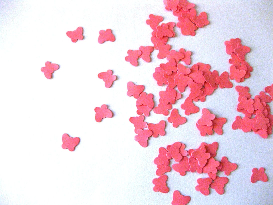 Mini Butterfly Confetti Pink Butterfly Punch Outs - Set of 100